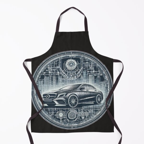 Item preview, Mercedes logo with drawing and mechanisms wallpaper designed and sold by Expressions-Sel.