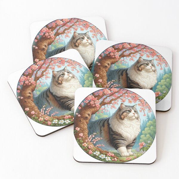 Item preview, Majestic Big Cat and Spring Blossoms Print designed and sold by lloreleya.