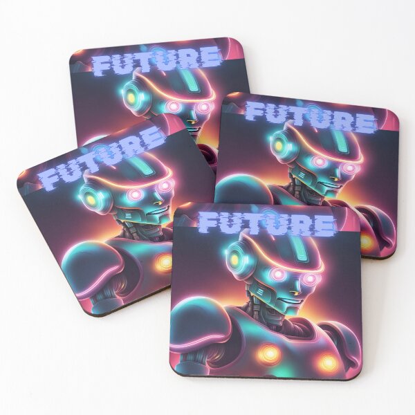 Item preview, A robot with a glowing visor in neon colors designed and sold by Lurgi-Print.