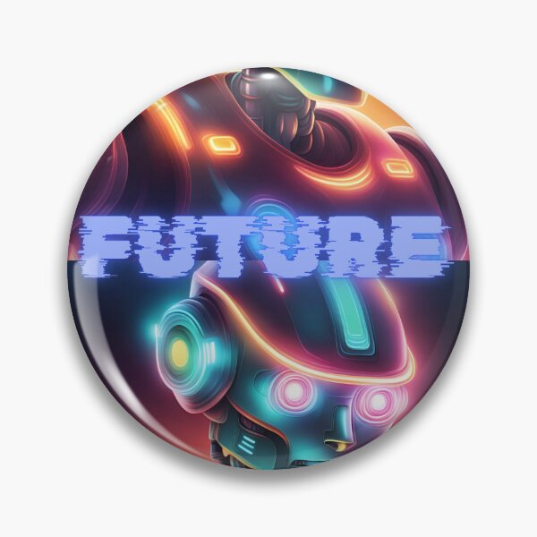 Item preview, A robot with a glowing visor in neon colors designed and sold by Lurgi-Print.