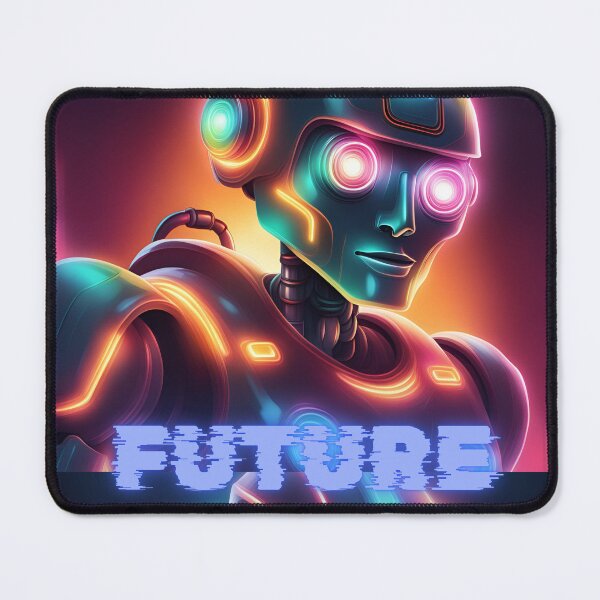 Item preview, A robot with a glowing visor in neon colors designed and sold by Lurgi-Print.