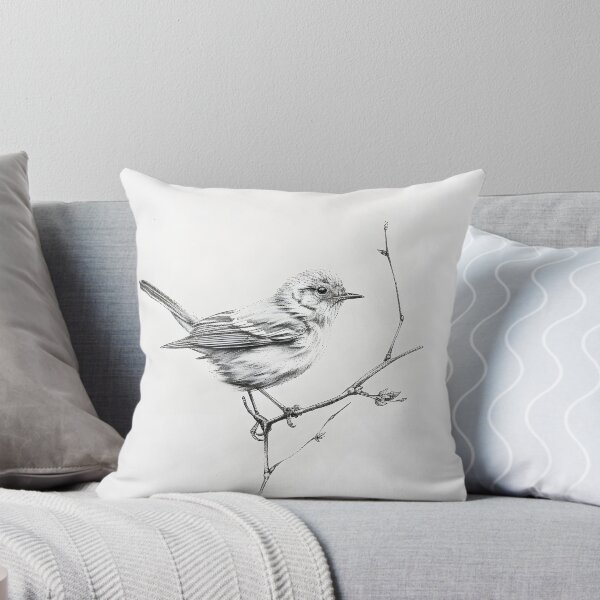 Item preview, Black and White Bird Pencil Drawing designed and sold by Pencil-Art.