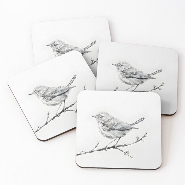 Item preview, Black and White Bird Pencil Drawing designed and sold by Pencil-Art.