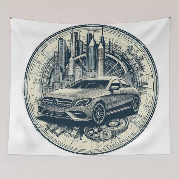 Item preview, Mercedes logo with drawing wallpaper designed and sold by Expressions-Sel.