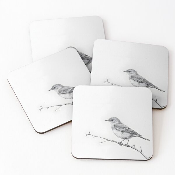 Item preview, Black and White Bird Pencil Drawing designed and sold by Pencil-Art.