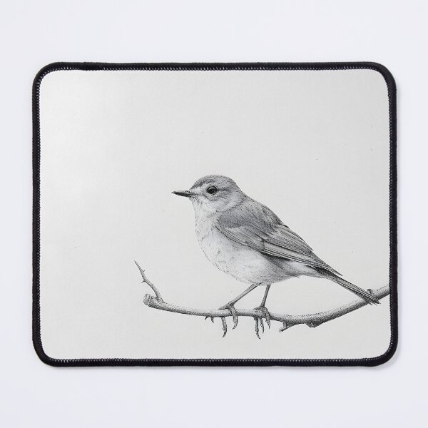 Item preview, Black and White Bird Pencil Drawing designed and sold by Pencil-Art.