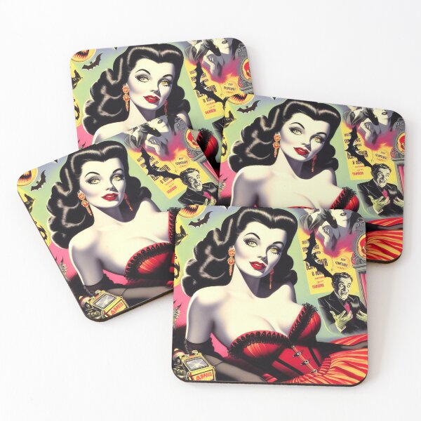 Item preview, Vintage Vampire Goth Girl designed and sold by PulpVintage.