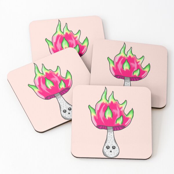 Item preview, Lovely pitaya pink and white mushroom  designed and sold by blackygoldcat.