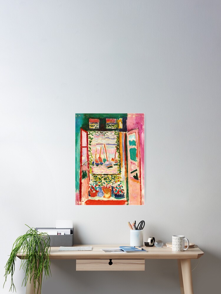 Thumbnail 2 of 3, Poster, Henri Matisse - The Open Window, Collioure France 1905 HD designed and sold by Arwen-Art.