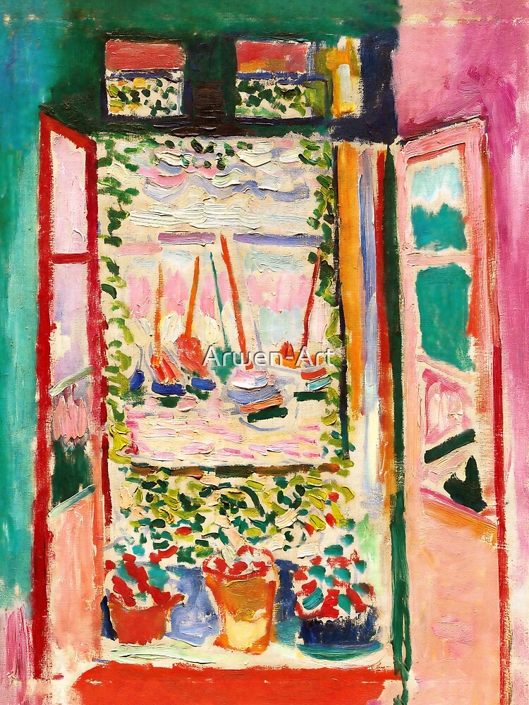 Thumbnail 3 of 3, Poster, Henri Matisse - The Open Window, Collioure France 1905 HD designed and sold by Arwen-Art.