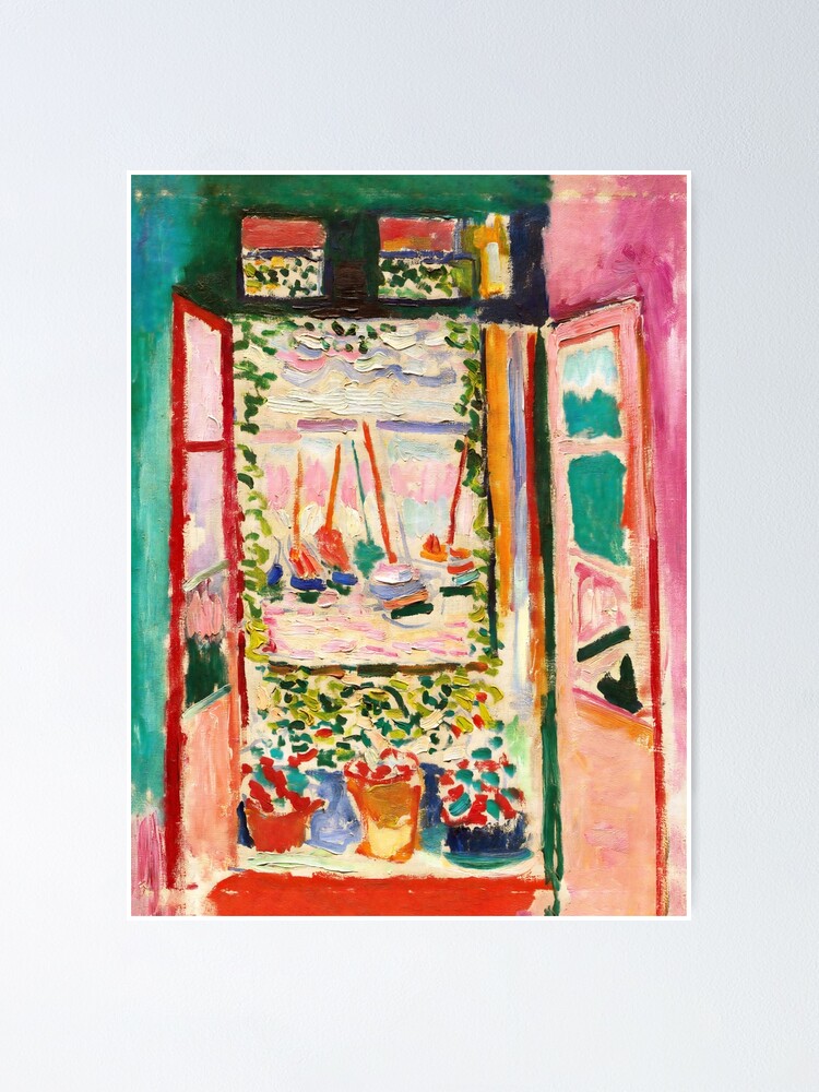 Thumbnail 1 of 3, Poster, Henri Matisse - The Open Window, Collioure France 1905 HD designed and sold by Arwen-Art.