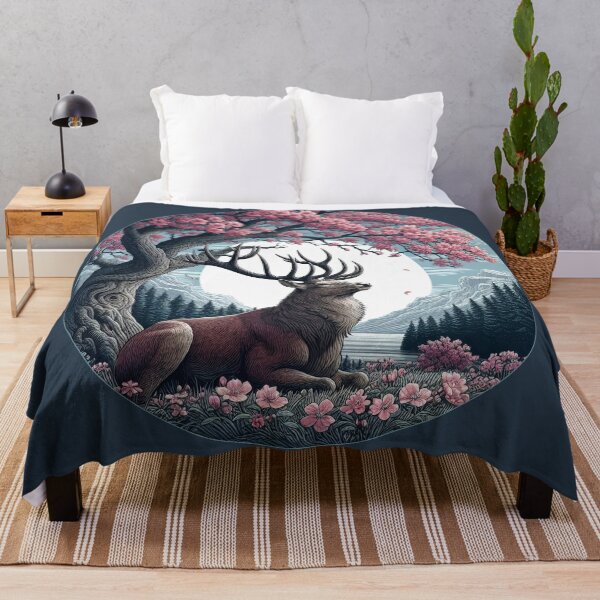 Item preview, Moonlit Majesty - Proud Deer Print designed and sold by lloreleya.