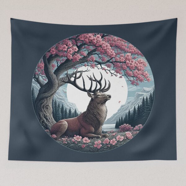 Item preview, Moonlit Majesty - Proud Deer Print designed and sold by lloreleya.