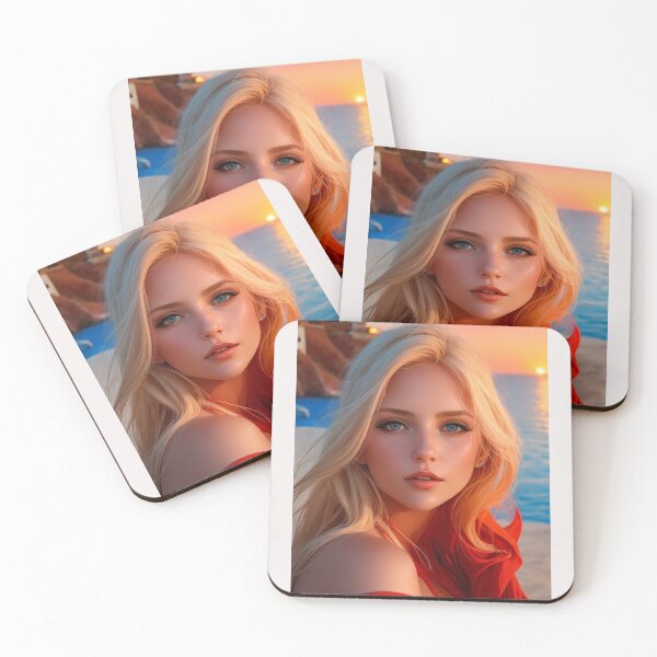 Item preview, beautiful and feminine blonde woman face summer style designed and sold by Carlos Gudino.