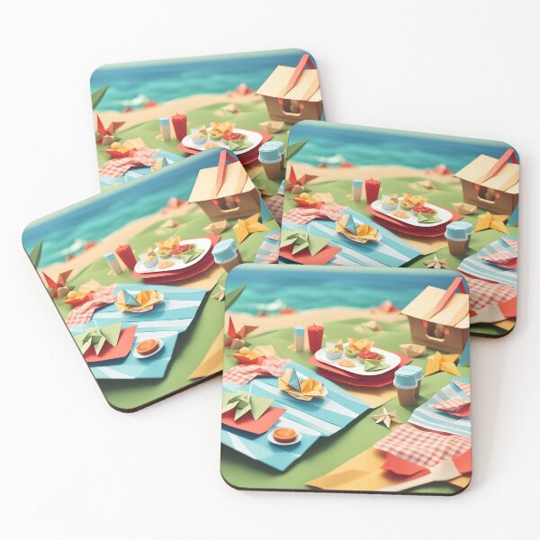 Item preview, Origami Art - Seaside Serenity: A Picnic by the Shore designed and sold by ArtfulFolds.