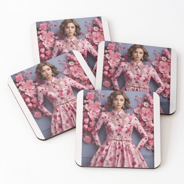 Item preview, feminine pink dress with flower print spring style designed and sold by Carlos Gudino.