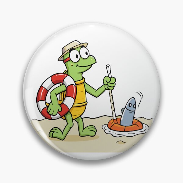 Item preview, Turtle Lifeguard Rescuing a Stranded Swimmer designed and sold by omerfdln34.