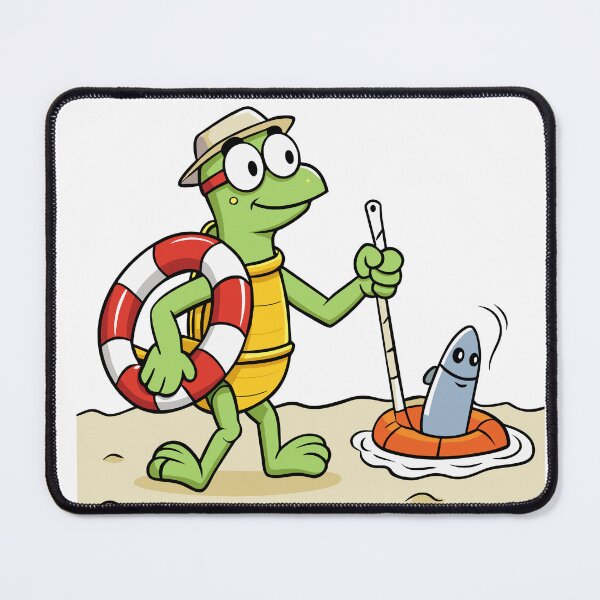 Item preview, Turtle Lifeguard Rescuing a Stranded Swimmer designed and sold by omerfdln34.
