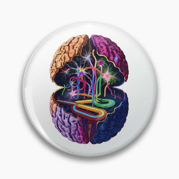 Item preview, Vibrant Brain Art - Colorful Neural Pathways Illustration - Digital Brain Art designed and sold by WatermelonPink.