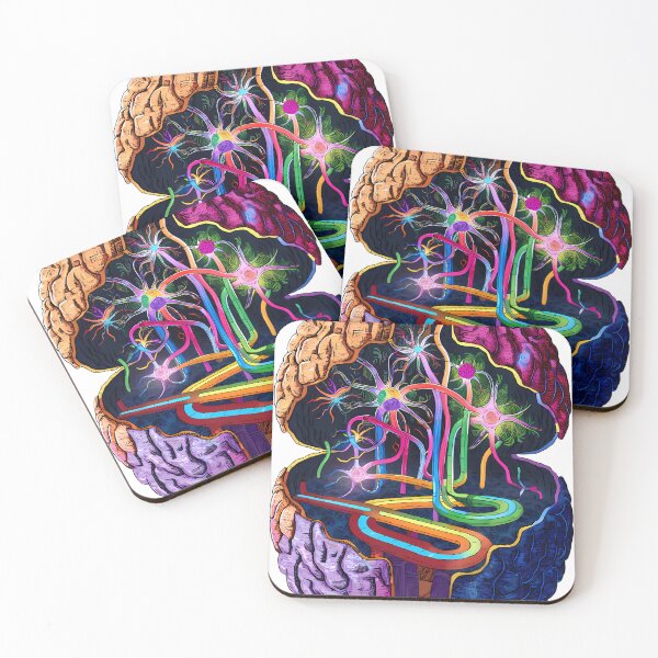 Item preview, Vibrant Brain Art - Colorful Neural Pathways Illustration - Digital Brain Art designed and sold by WatermelonPink.
