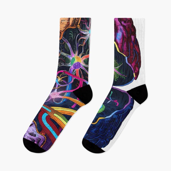Item preview, Vibrant Brain Art - Colorful Neural Pathways Illustration - Digital Brain Art designed and sold by WatermelonPink.