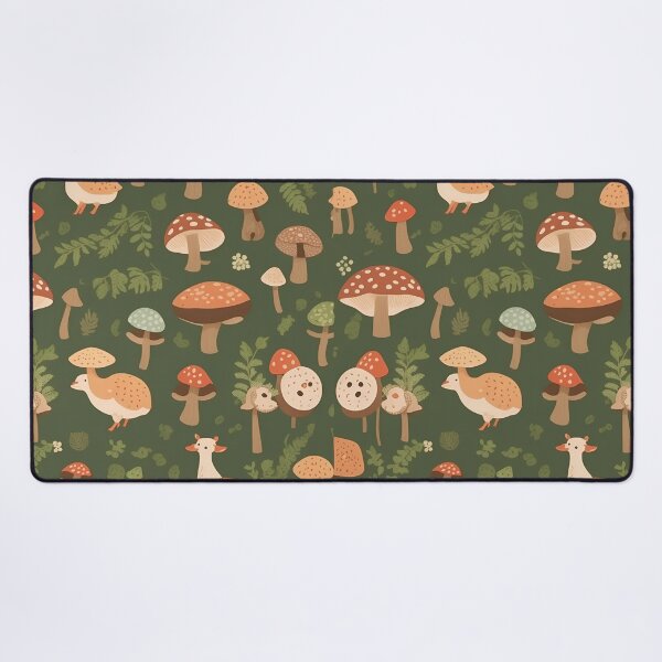 Item preview, feminine design printed fabric with flowers, branches and mushrooms designed and sold by Carlos Gudino.