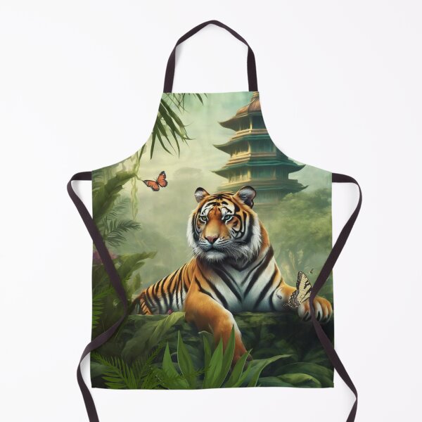 Item preview, Tiger and butterfly, plants, flowers, nature, pagoda, China designed and sold by Sugar Wisdom .