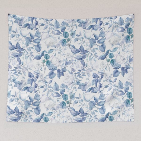 Item preview, Chinoiserie,toile,floral toile,blue roses,roses,vintage art designed and sold by MariaMarinova.
