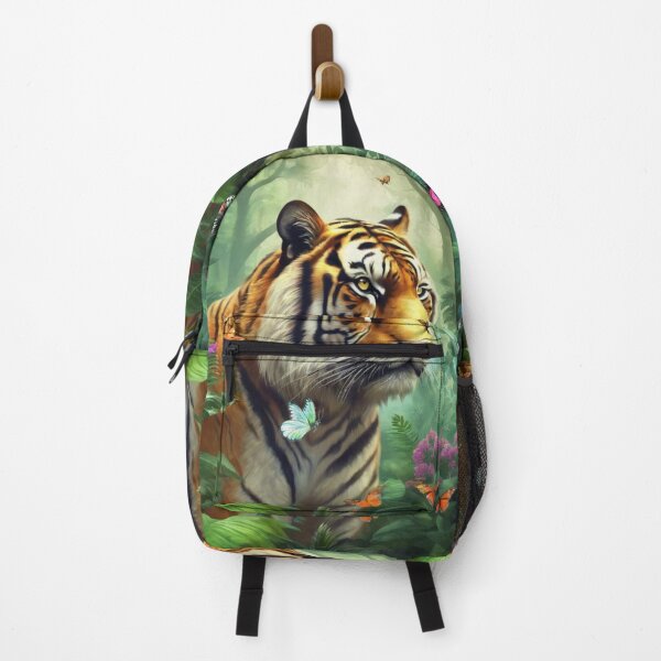 Item preview, Tiger and butterfly, plants, flowers, nature, pagoda, China designed and sold by Sugar Wisdom .