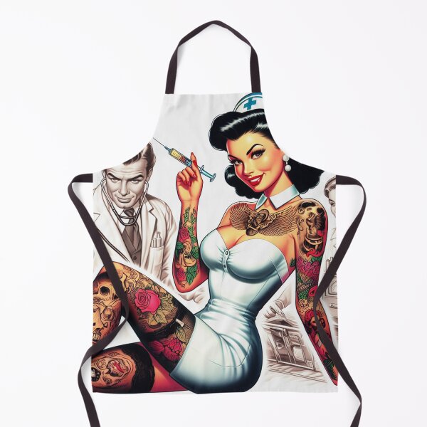 Item preview, Retro Tattooed Nurse designed and sold by PulpVintage.