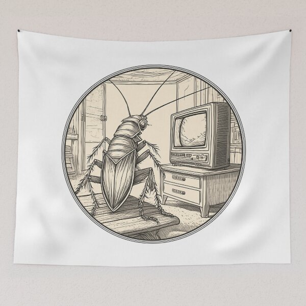 Item preview, Roach watching TV designed and sold by paolaalchapar.
