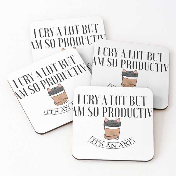 Item preview, i cry a lot but i am so productive its an art Funny Gat designed and sold by CHAKSTYLE.