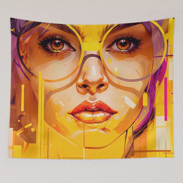 Item preview, Yellow Abstract Painting designed and sold by PixelCraftDSG.