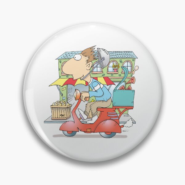 Item preview, Braindrops cartoon of food delivery driver designed and sold by braindrop.