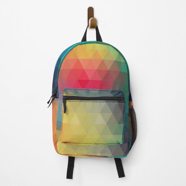 Item preview, Neon Abstract background multicolored triangles yellow blue red designed and sold by Jamildesign.
