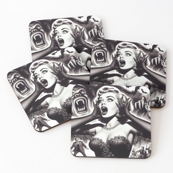 Item preview, Vintage Creepy Horror Girl designed and sold by PulpVintage.