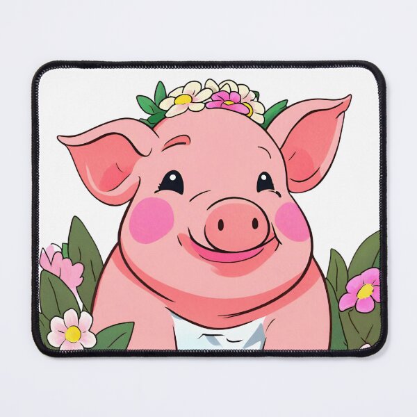 Item preview, Cute Pig with flowers designed and sold by PadfootSticker.