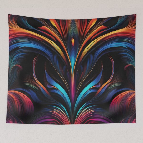 Item preview, Abstract Vivid Colors on Black Pattern designed and sold by calibrit.