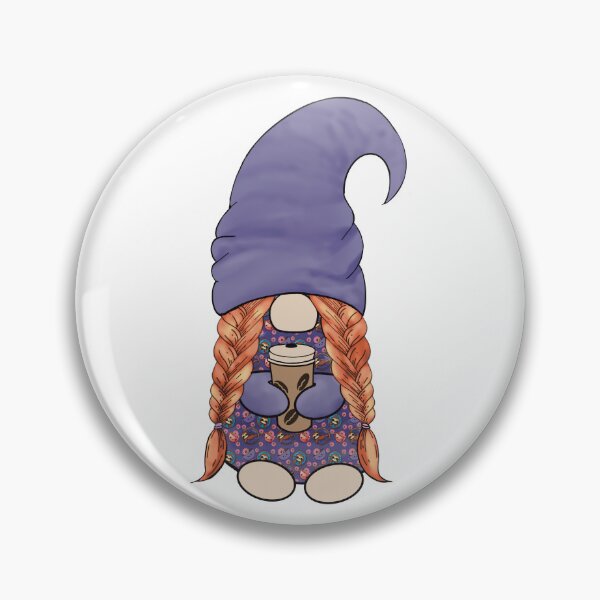 Item preview, Girl gnome with coffee,Red braids and sloth with donut pajamas designed and sold by Barbara Felts.
