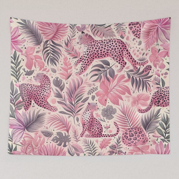 Item preview, Pink leopard floral pattern  designed and sold by Baddiesspace.