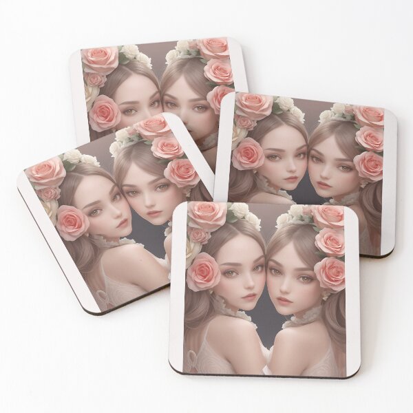 Item preview, twin princesses young women with roses designed and sold by Carlos Gudino.