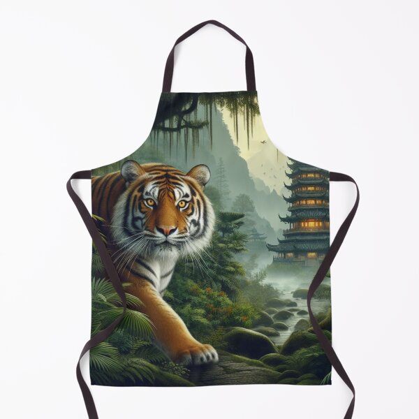 Item preview, Tiger and butterfly, plants, flowers, nature, pagoda, China designed and sold by Sugar Wisdom .