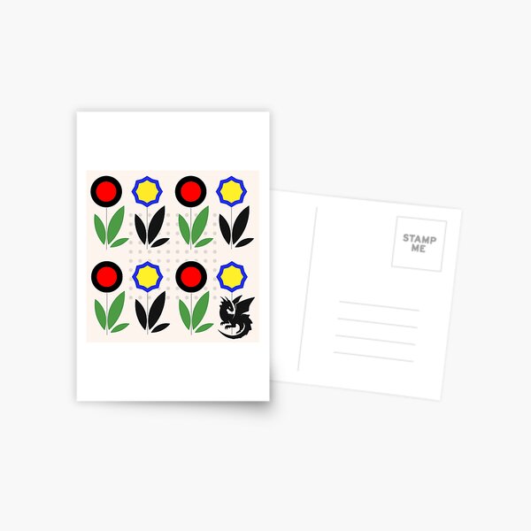 Bauhaus Botanical Dragon Postcard