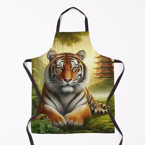 Item preview, Tiger and butterfly, plants, flowers, nature, pagoda, China designed and sold by Sugar Wisdom .