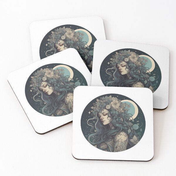 Item preview, Flower and Moon Goddess Sticker designed and sold by Aitne.