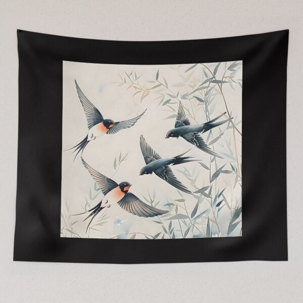 Item preview, Chinese Bamboo Whispers: Birds in Flight designed and sold by Psycheek.