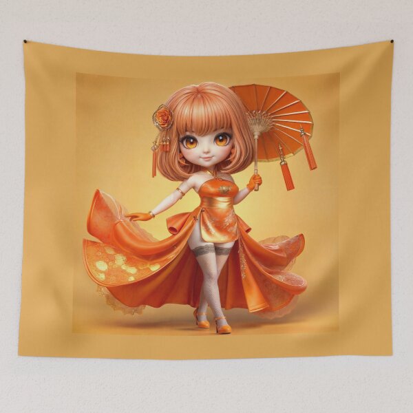 Item preview, Hina, the Orange Guardian of the Chibi Order of Silk designed and sold by CHIBI_POPZ.