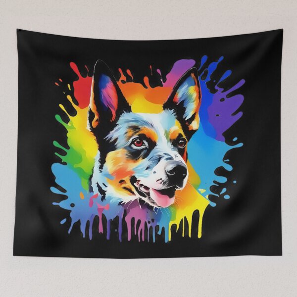 Item preview, Vibrant Australian Cattle Dog Portrait Design For Dog Lovers designed and sold by kakarikihill.