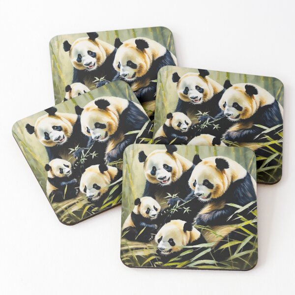 Artikelvorschau, Panda-Familie entworfen und verkauft von Island Art Studios.