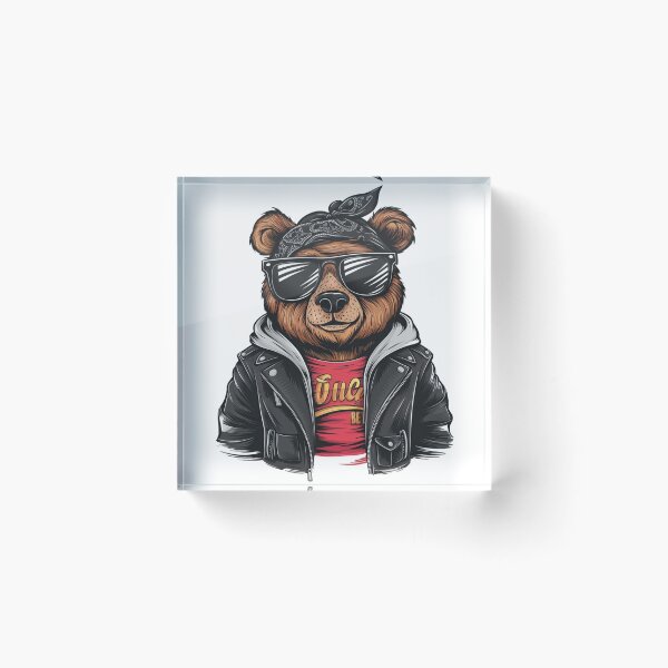 Item preview, swag bear wearing sunglasses a bandana, and a leather jacket design designed and sold by Loviness.